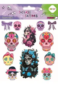 TATUAZE ZMYWALNE PINK SKULLS 150X200MM Staedtler