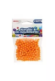 Brewis Koraliki do nawlekania + sznurek pomara�czowe 6mm, 16g