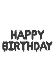 Balon foliowy Happy Birthday 340x35cm czarny