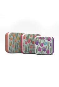Puckator Pude�ko na lunch, zestaw 3 (S/M/L) - Tulipany