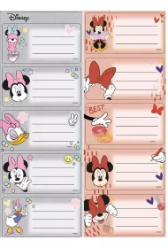 Myszka Minnie Naklejki na zeszyty Minnie Mouse 10 szt.