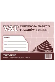 Druki offsetowe Typograf ewidencja vat - nabycie towar�w i us�ug A5 80 (48007)