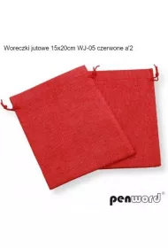 Woreczki jutowe czerwone 20x15cm 2szt