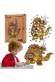 Puzzle drewniane eko 130 el. Triceratops A3 Maksik