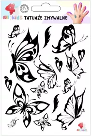 Tatua�e zmywalne dla dzieci Czarne motyle All4Kids