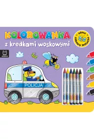 Kolorowanka z kredkami woskowymi. Udane zabawy malucha. Ksi��eczka fioletowa