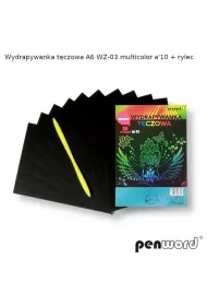Wydrapywanka t�czowa A6 10 arkuszy WZ-03 multikolor + rylec Polsirhurt