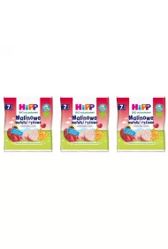 Hipp Malinowe wafelki ryowe od 7. miesica  zestaw 3 x 30 g Bio