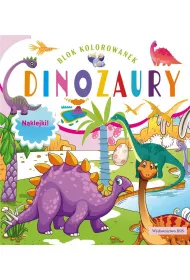 Dinozaury blok kolorowanek + naklejki