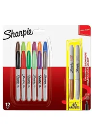 Paper Mate Markery pemanentne Sharpie 12+2 kolory