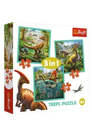 Puzzle 3w1 Niezwyky wiat dinozaurw Trefl