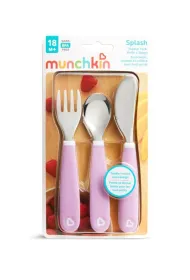 Zestaw stalowych sztu�c�w dla dzieci Munchkin fioletowy