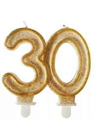 GoParty �wieczka urodzinowa 30 z�oty brokat