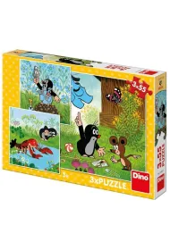 Puzzle 3x55 el. Krecik i spodenki Dino Toys