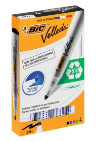 Bic Marker sucho�cieralny Velleda okr�g�y 4 szt.