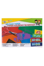 Zeszyt papier�w kolorowych b�yszcz�cych A5 Gimboo 10 kolor�w