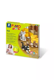 Staedtler Zestaw masy plastycznej FIMO Kids Form&Play - Koty, 4x42