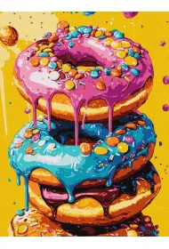 Ideyka Malowanie po numerach - Pyszne p�czki 30x40cm