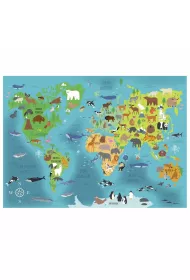 Derform Podkadka laminowana Mapa wiata zwierzta