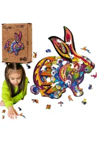 Puzzle drewniane eko 121 el. Puszysty kr�lik A3 Maksik