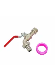 Awtools Kran ogrodowy cynk niklowany 1/2" gwint zewntrzny 3/4"