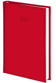 Kalendarz 2027 A4 dzienny Vivella czerwony