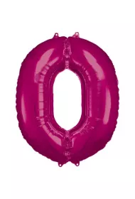 Amscan Balon foliowy cyfra 0 r�owa 70x86cm