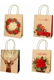 incood. Torba prezentowa 21x25,5 brown craft hot stamp mix