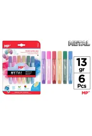 Main paper Klej MP brokatowy metalizowany w p�ynie blister 6 kolor�w