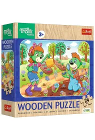 Puzzle drewniane 24 el. Poznaj Rodzin� Treflik�w