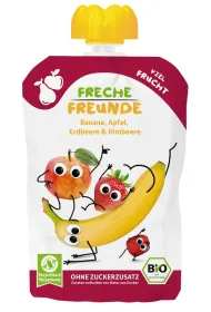 Erdbar Mus dla dzieci banan - jab�ko - truskawka - malina od 6. miesi�ca 100 g Bio