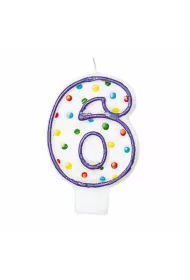 Amscan wieczka cyferka 6 kropki 7,6cm