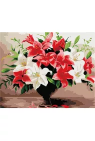 ArtiFly Malowanie po numerach - Liliowy bukiet 40x50cm