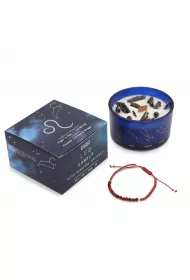 wieca zodiak z bransoletk z kamieni Lew