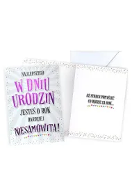 Kukartka Karnet Urodziny damskie, z�ocony V-075 (14x18,5cm)