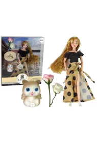 Lalka Emily d�ugie w�osy, kotek LeanToys