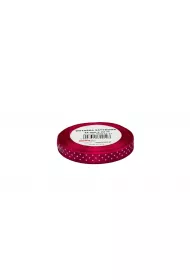 Wst��ka satynowa w kropki r�owa 12mm x 22m
