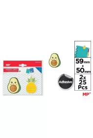 Mp Main Paper Karteczki samoprzylepne awokado/ananas 2x25szt