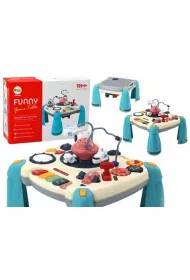 LeanToys Stolik edukacyjny interaktywny pianinko niebieskie