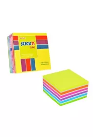 Stickn Notes samoprzylepny kostka neon i pastel 76 x 76 mm