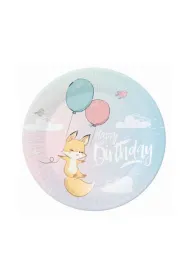 Godan Talerzyki papierowe Happy Birthday Lisek 6 szt.