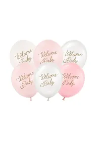PartyDeco Balony Welcome Baby mix r�owy 30cm