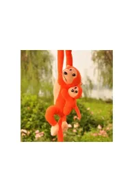Maskotka ma�pka z dzieckiem pomara�czowa 90cm LeanToys