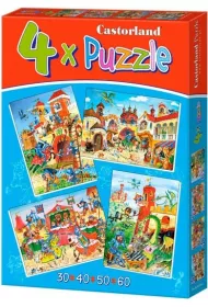 Puzzle x4 30 + 40 + 50 + 60 el. �ycie na zamku Castorland