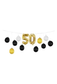 PartyDeco Girlanda balonowa 3w1 50 urodziny 260x32cm