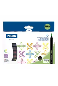 Milan Flamastry z p�dzelkiem Fluo 6 szt.