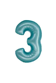 Godan Balon foliowy Smart cyfra 3 niebieski matowy 76cm