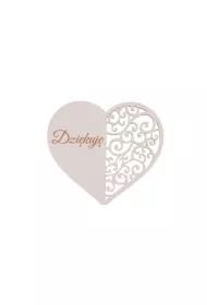 Cresco Drewniany napis - Dzi�kuj� 5 szt bia�y
