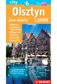 Olsztyn + 6 miast. Plan miasta 1:20 000. Plastik /2024