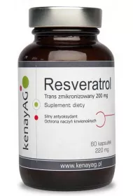 Kenay Resveratrol trans- zmikronizowany - wiksza porcja 200 mg! - suplement diety 60 kaps.